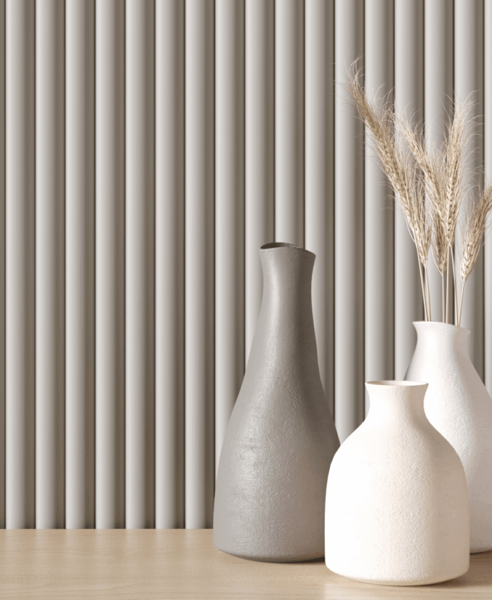 Wall Panel MDF Stella Wave De Luxe 2750х119х16 Sandgrau (pack of 4 pcs.)