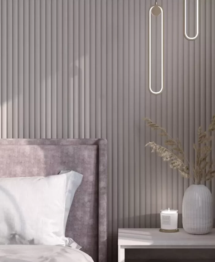 Wall Panel MDF Wave De Luxe 2750х119х20 Sandgrau (pack of 4 pcs.)