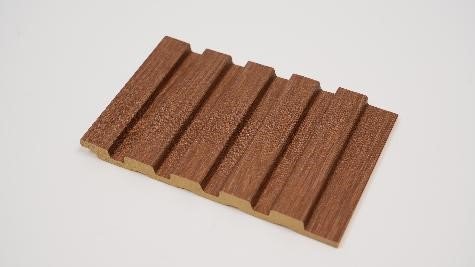 Waterproof Slat Wall panel Rich brown with a smooth wood - grain surface