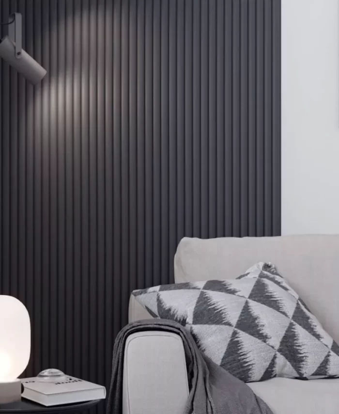 Wall Panel MDF Dekor Wave De Luxe 2750х119х20 Black Lead (pack of 4 pcs.)